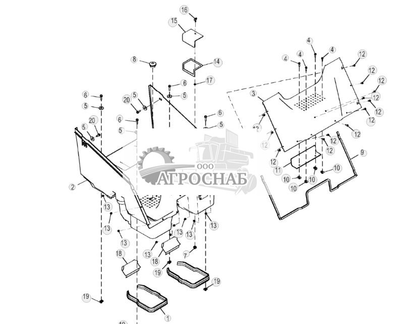 Передние крышки, ручная и ножная система управления, органы ручного управления - ST136 219.jpg